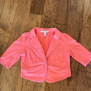 Pink casual cropped blazer jacket